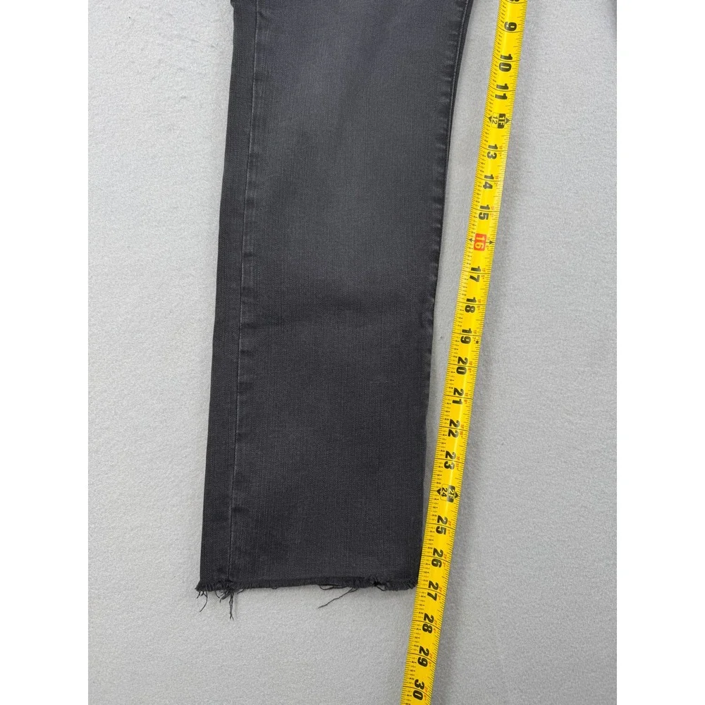 FRAME Le High Straight Slim Fit Jeans Womens 29 Black Raw Hem Kerry LHSTRA208 - Picture 7 of 12